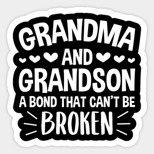 Grandma and Grandson a Bond That Can't be Broken Sticker